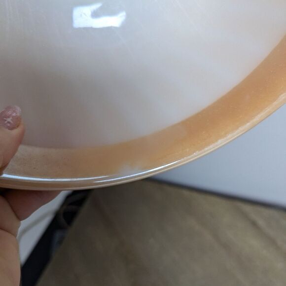 Fire KIng Peach Luster Swirl mixing bowl 8" - Picture 7 of 10